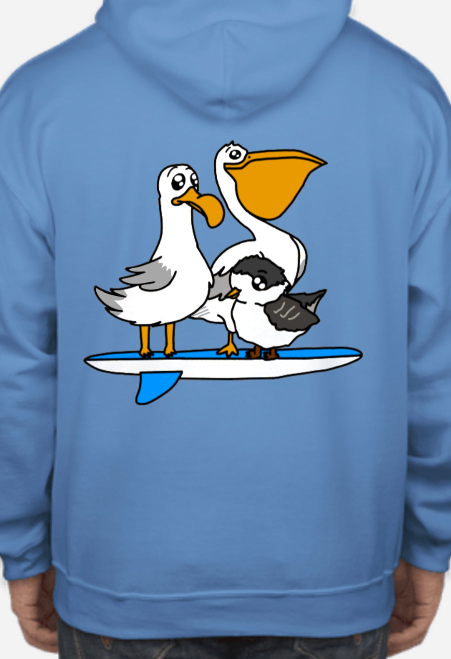 Surfer Birds Beach Hoodie