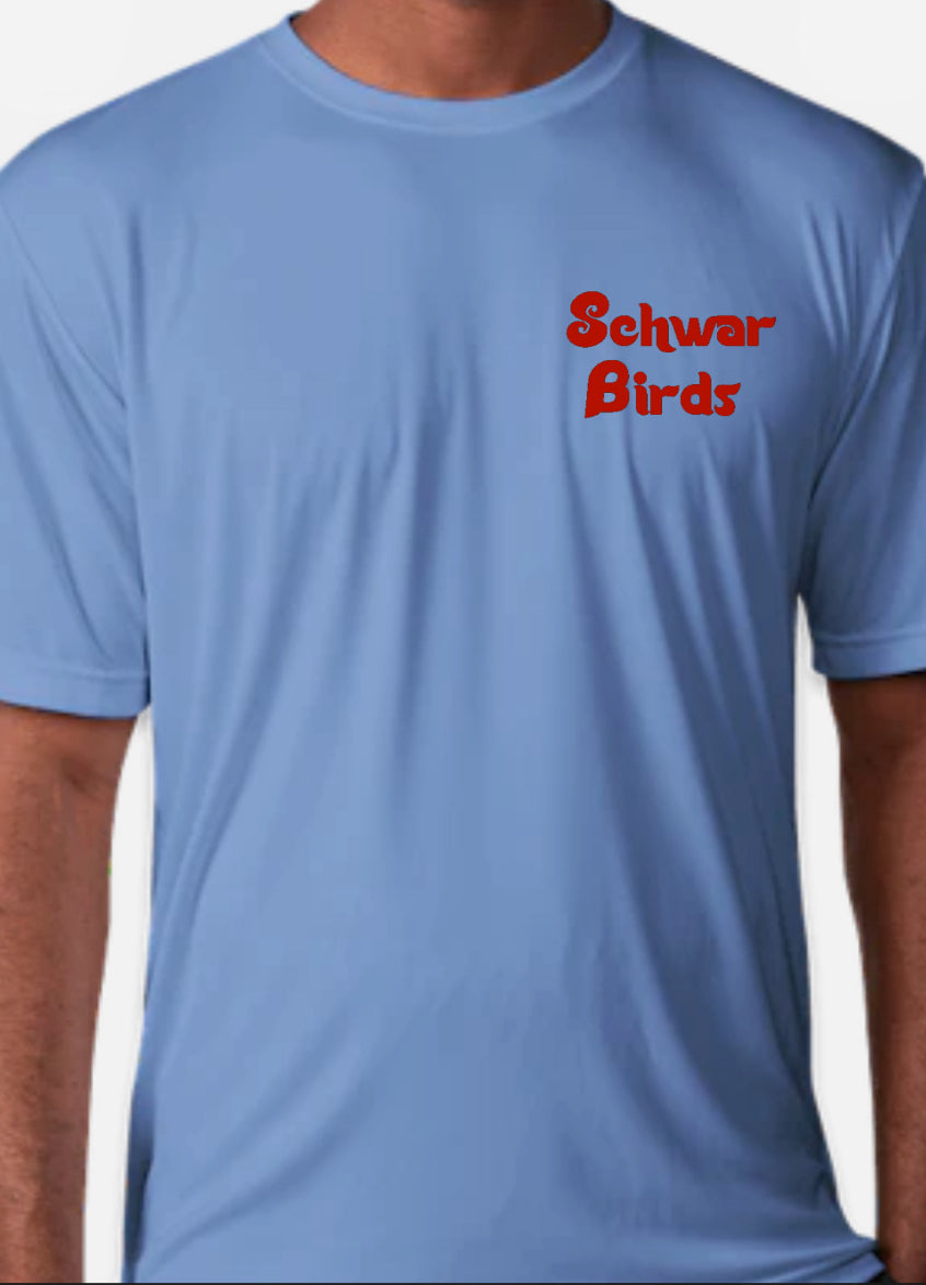 SchwarBirds Powder Blue Performance T-Shirt