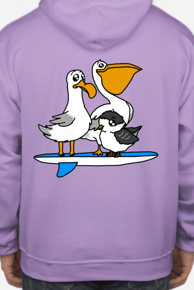 Surfer Birds Beach Hoodie