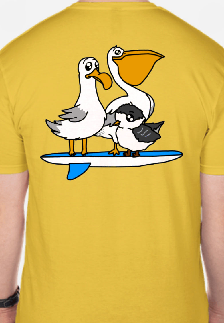 Surfer Birds Softstyle Beach T-Shirt