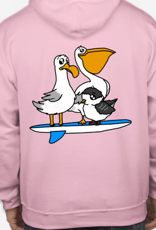 Surfer Birds Beach Hoodie