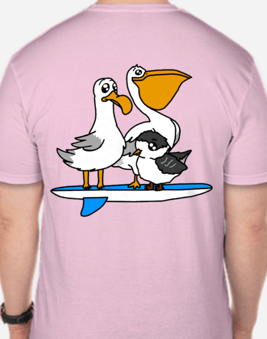 Surfer Birds Softstyle Beach T-Shirt