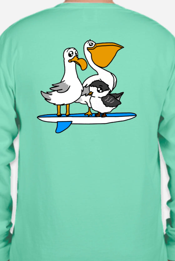 Surfer Birds Softstyle Long Sleeve Shirt