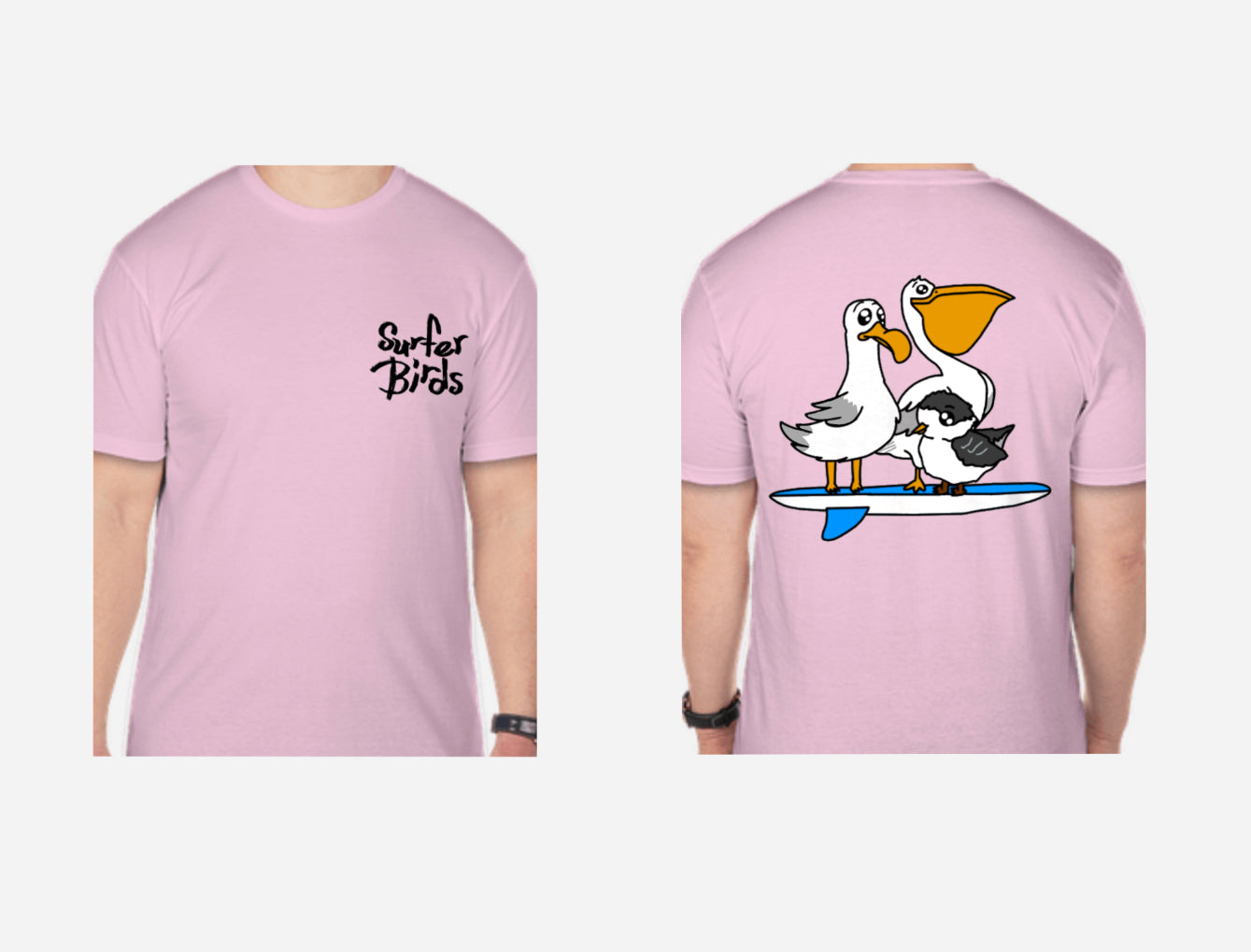 Surfer Birds Softstyle Beach T-Shirt