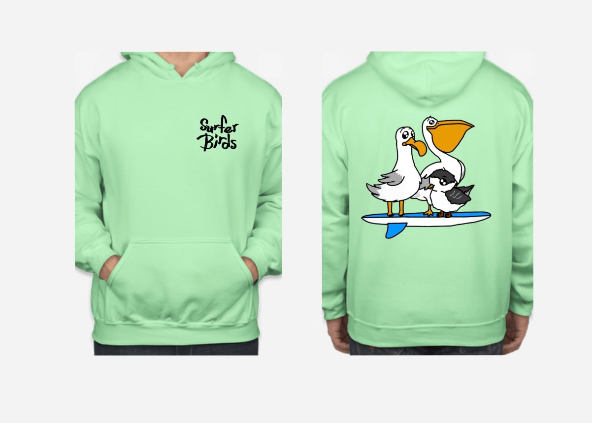 Surfer Birds Beach Hoodie