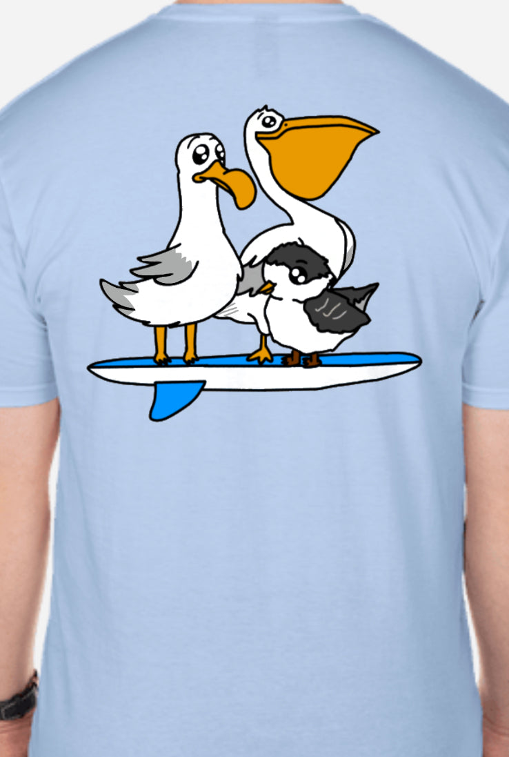 Surfer Birds Softstyle Beach T-Shirt