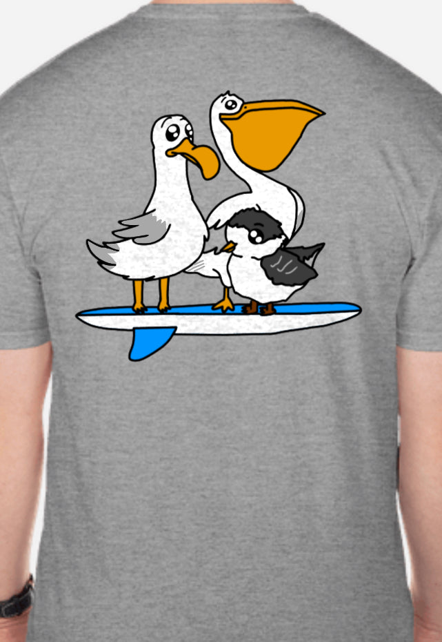 Surfer Birds Softstyle Beach T-Shirt